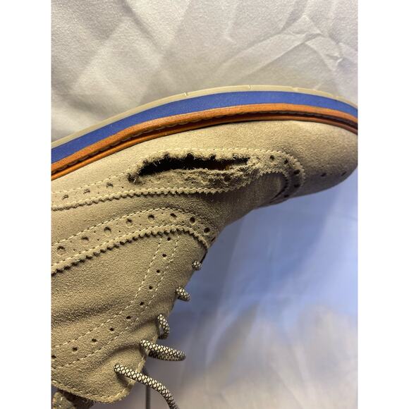 Cole Haan-Lunargrand Wing Tip Shoes-Suede-Men's size 11-1 flaw - Picture 7 of 8